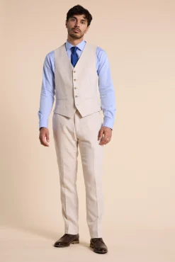 Barkers Waistcoats|Waistcoats^Thompson Textured Linen Waistcoat