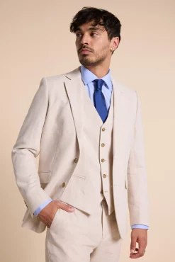 Barkers Waistcoats|Waistcoats^Thompson Textured Linen Waistcoat