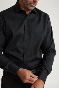 Barkers Classic Fit Shirts|Classic Fit Shirts^Tribeca Regular Cuff Shirt Classic Fit BLACK