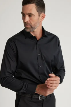 Barkers Classic Fit Shirts|Classic Fit Shirts^Tribeca Regular Cuff Shirt Classic Fit BLACK